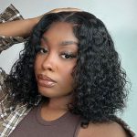 Water Wave 5x5 Double Drawn Transparent Lace Closure Bob Wig